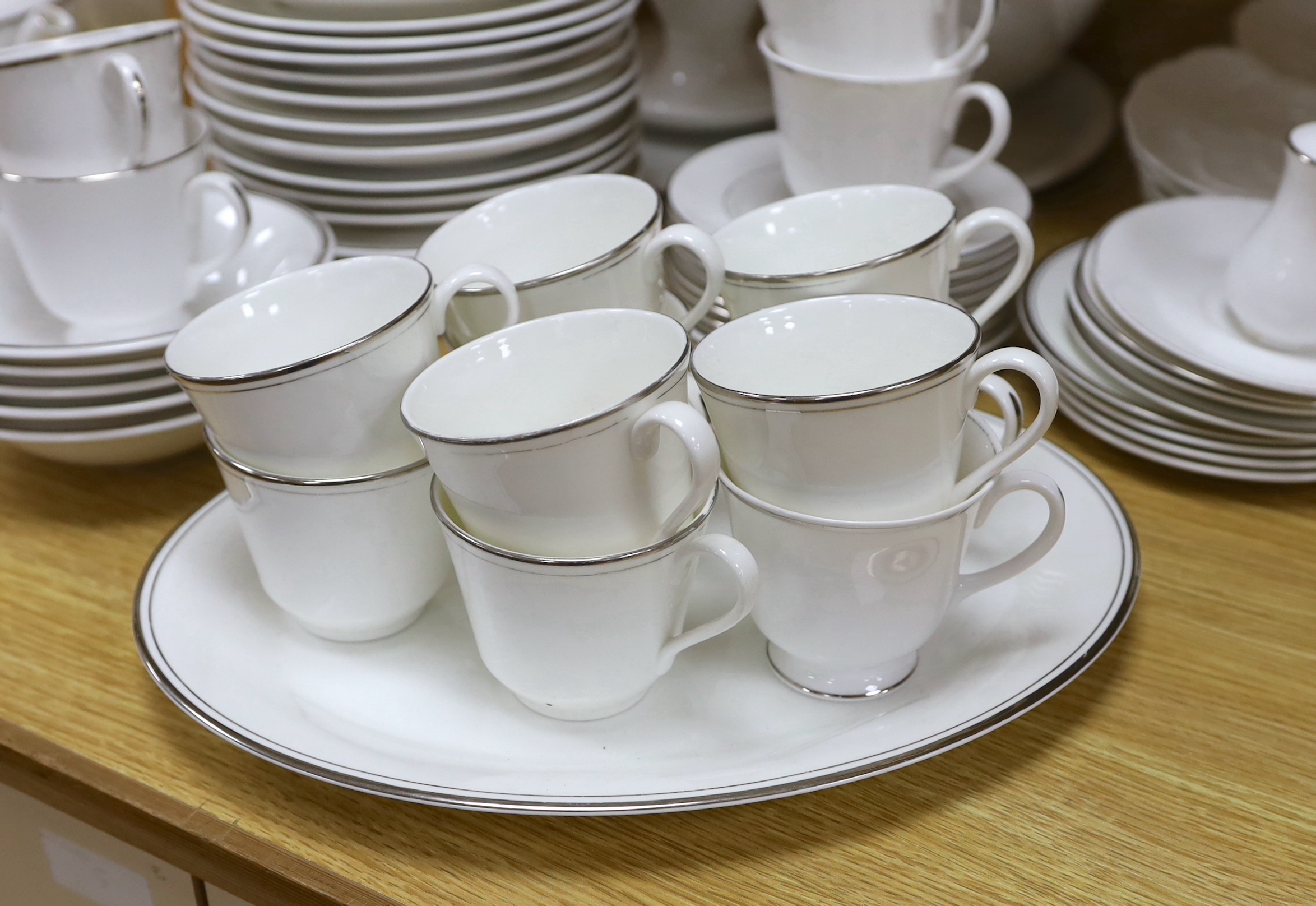 Miscellaneous collection of white bone china tea service (Royal Worcester, Royal Doulton and Wedgwood)